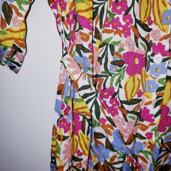NWT Eloquii Elements Waist Tie Button Front Floral Maxi Dress - Picture 5 of 8